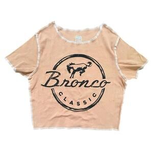 Ford Women's Tan‎ Bronco Cropped Tee - L